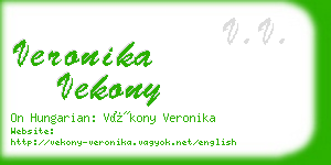 veronika vekony business card